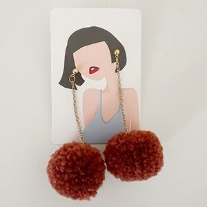 Pumpkin Spice Pom Pom Fall Earrings